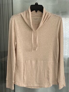 REEL LEGENDS OATMEAL PULLOVER LIGHTWEIGHT COWL NECK TOP